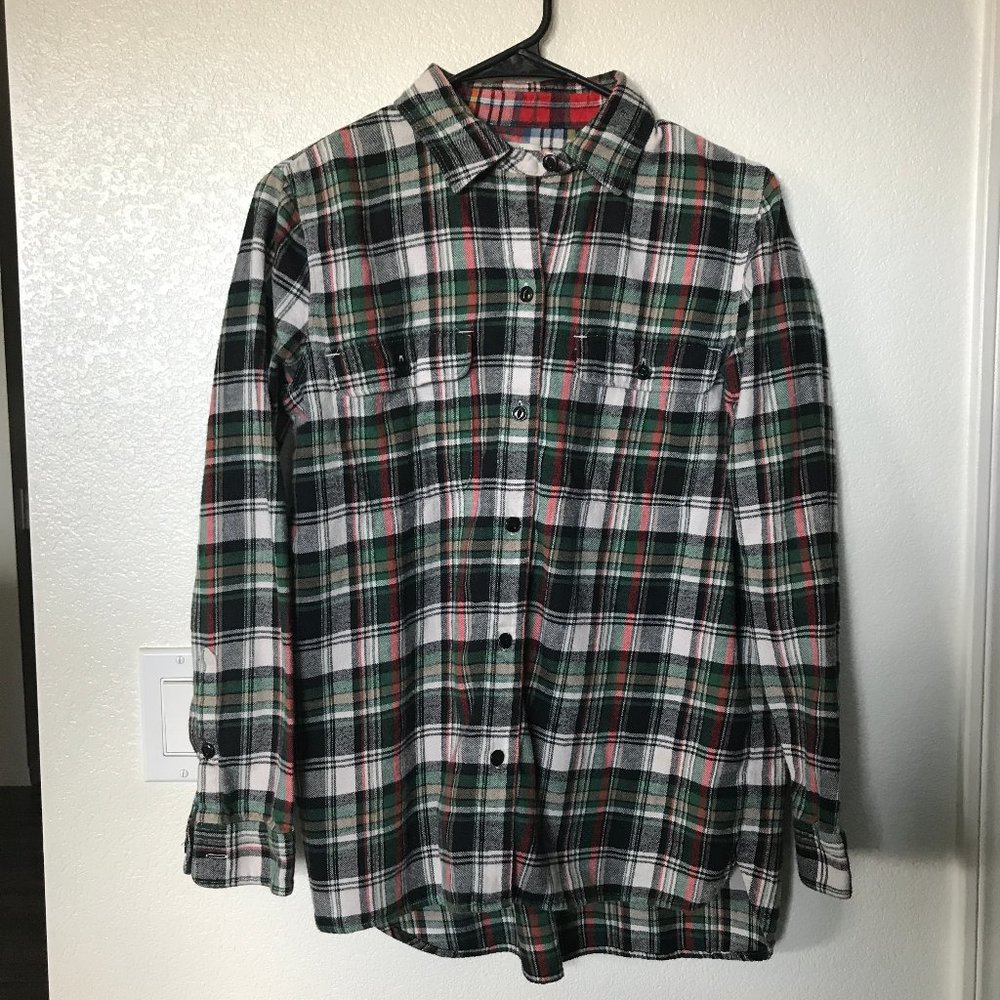 Madewell Button Front Plaid Flannel Shirt S